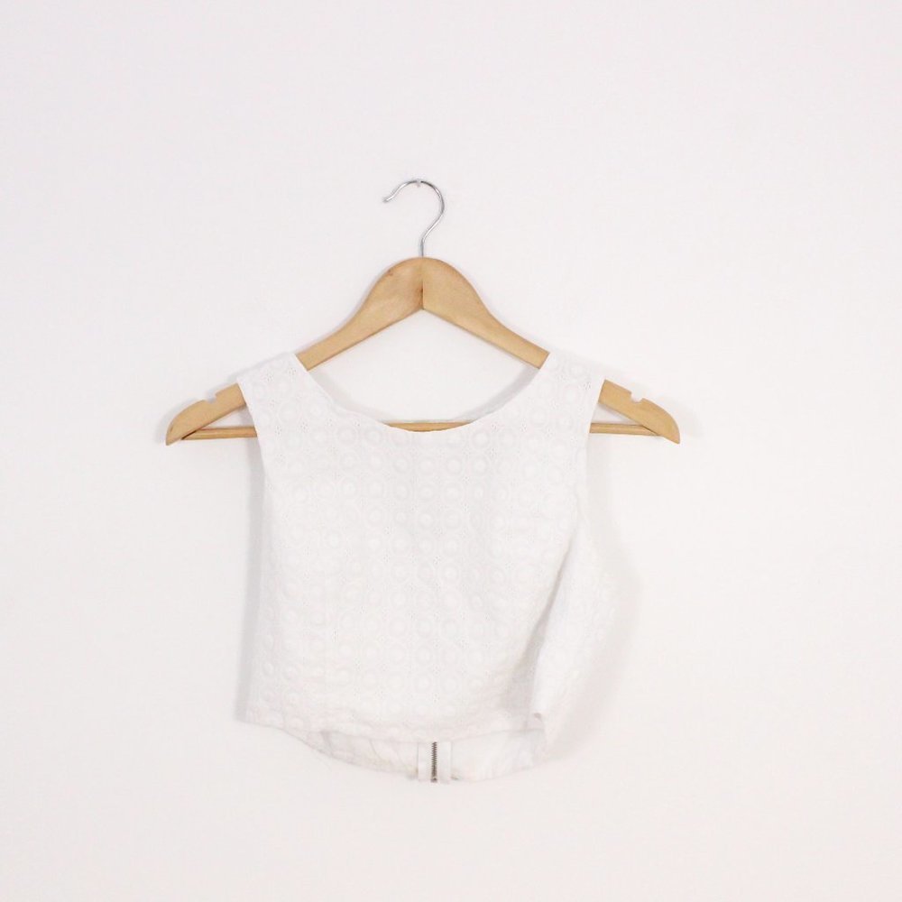 *Forever 21 White  Lace Crop Top